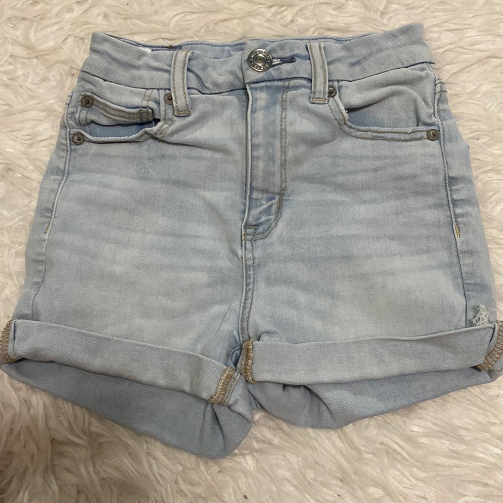 American Eagle Blue Mom Shorys High Waisted